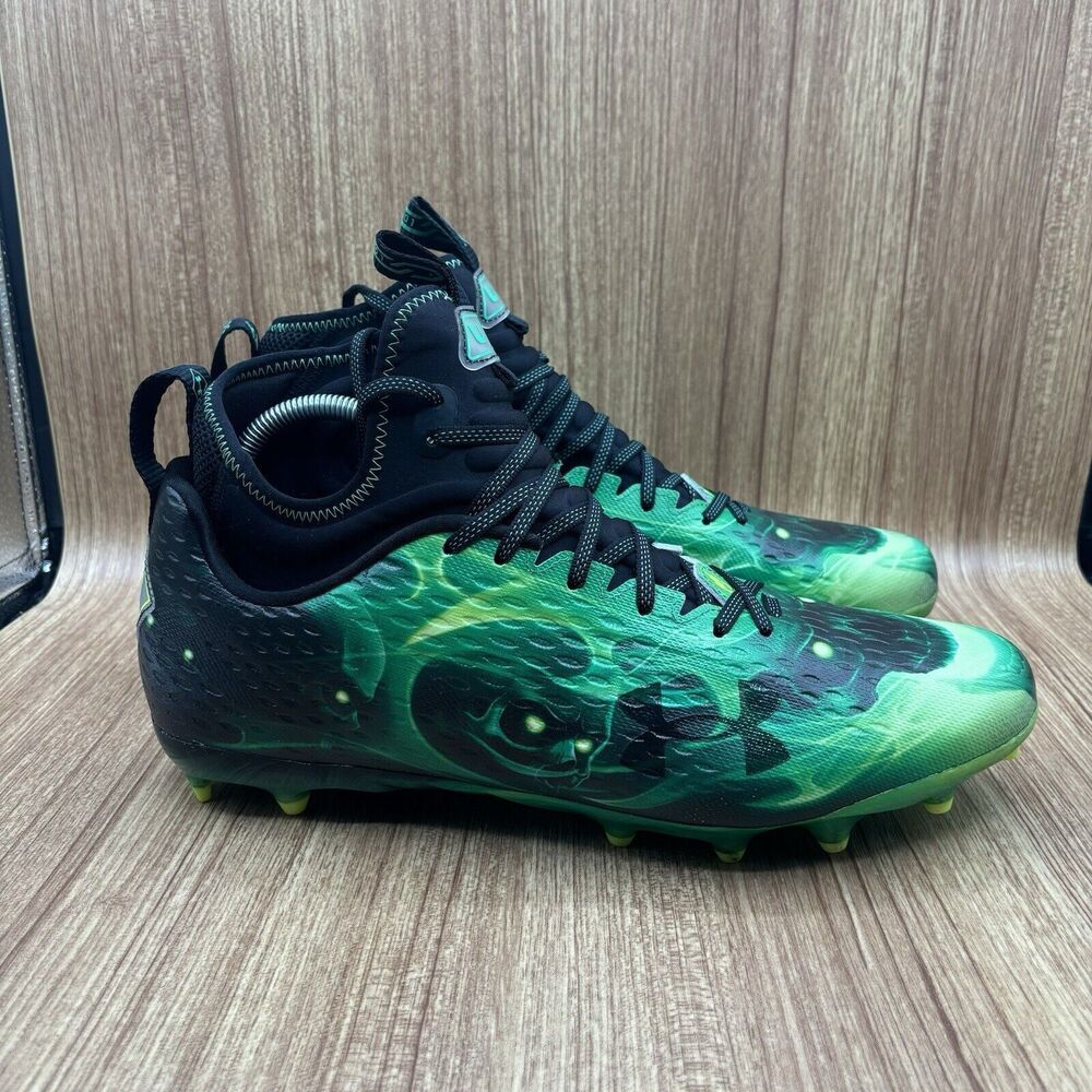Under Armour Spotlight Lux MC LE Slime Football Cleats 3025376-001 Men Size 13.5